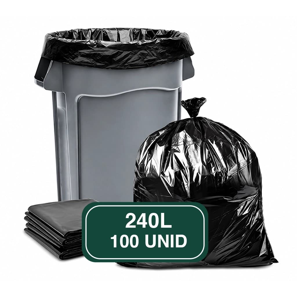 BOLSAS NEGRAS 240L C/ PLIEGUE (CILINDROS METALICOS) (100UND)