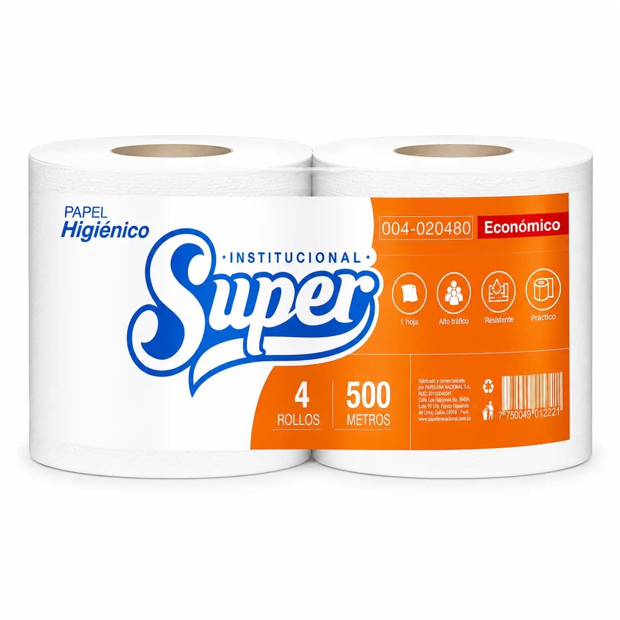 PAPEL HIGIENICO ECONOMICO 500 MTS X UND SUPER