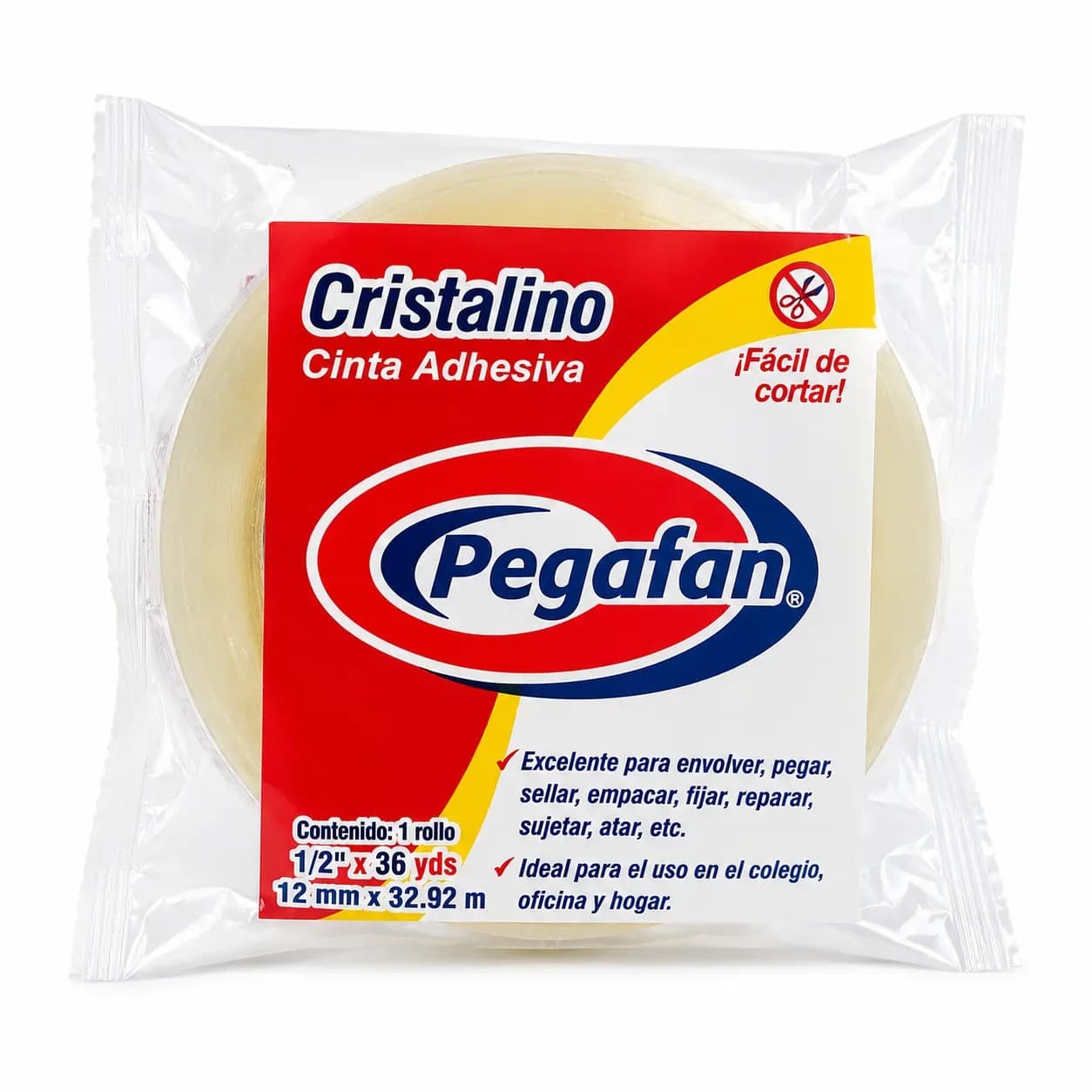 CINTA ADHESIVA CRISTAL 1/2 x 36 YD PEGAFAN