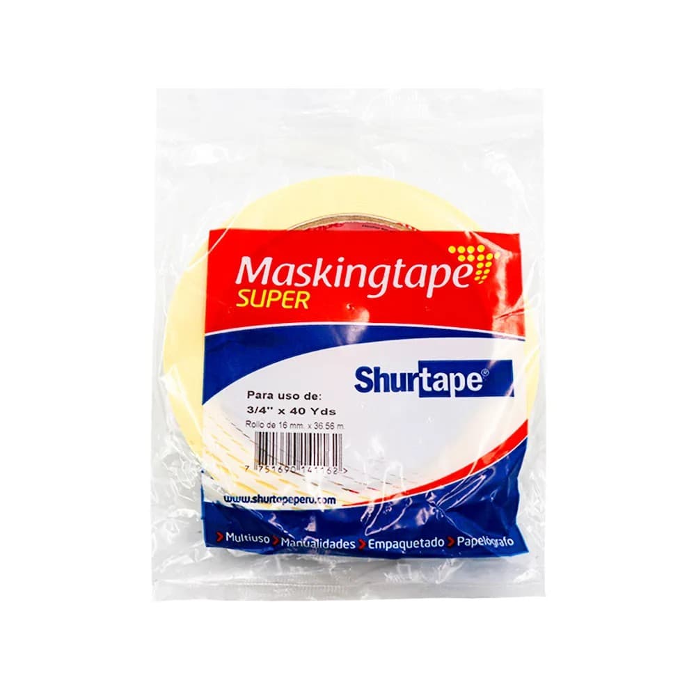 CINTA MASKING TAPE 3/4" 40 YDS SHURTAPE